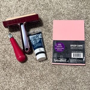 Speedball Printmaking Kit with Pink Carving Block